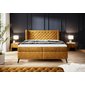 Manželská čalouněná postel Madison + topper - 160 x 200 cm - žlutá okrová 05