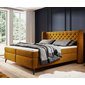 Manželská čalouněná postel Madison + topper - 160 x 200 cm - žlutá okrová 02