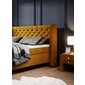 Manželská čalouněná postel Madison + topper - 160 x 200 cm - žlutá okrová 03