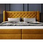 Manželská čalouněná postel Madison + topper - 160 x 200 cm - žlutá okrová 06