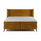 Manželská čalouněná postel Madison + topper - 160 x 200 cm - žlutá okrová 09