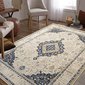 Vintage koberec Milas - modrý vzor / béžová - 200 x 290 cm - 02