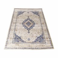 Příjemný koberec Milas  - modrý vzor / krémová - 200 x 290 cm