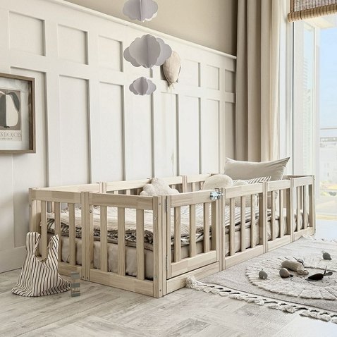 Masivní dětská postel Modulo 120 x 180 cm – přírodní provedení