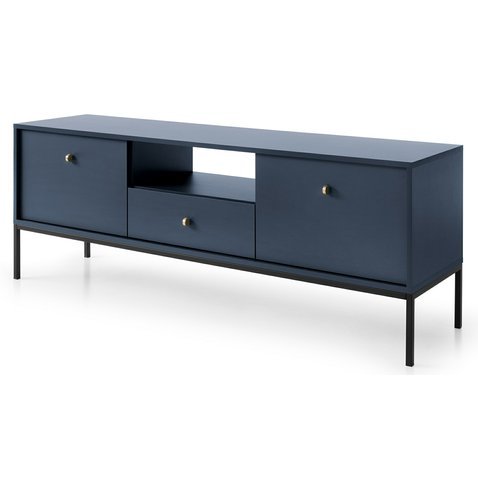 Prostorný TV stolek Mono - tmavě modrá - 01