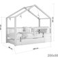 Domečková postel Musa bis + úložný prostor - 90 x 200 / světle šedá 05