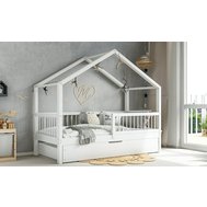 Domečková postel Musa bis + úložný prostor - 90 x 200 / bílá