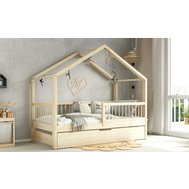 Domečková postel Musa bis + úložný prostor - 90 x 200 / přírodní