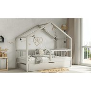 Domečková postel Musa bis + úložný prostor - 90 x 200 / světle šedá