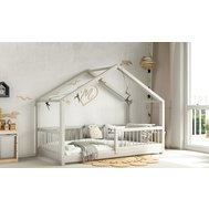 Dětská domečková postel Musa - světle šedá / 90 x 180 cm