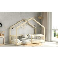 Dětská domečková postel Musa - přírodní / 90 x 180 cm