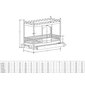 Masivní dětská postel Dragon 3 s úložným prostorem - 120 x 200 cm - rozměry