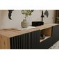NOE frézovaný závěsný TV stolek 140 cm - dub artisan/černý mat 04