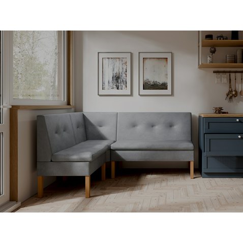 Kuchyňská jídelní lavice Paris - 100 x 180 cm / tkanina Monolith 92, přírodní nožky 02