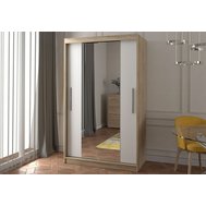 Šatní skříň Neomi 01 s posuvnými dveřmi - dub sonoma / bílá - 120 cm