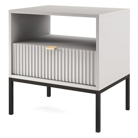 Moderní noční stolek Nova - šedá/zlatá - 01