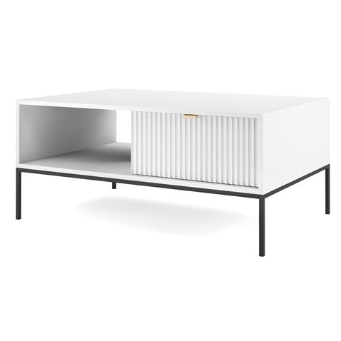Konferenční stolek se zásuvkou Nova - bílá/zlatá - 01