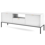 Široký TV stolek Nova - bílá/zlatá