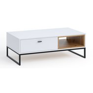 Konferenční stolek Olier - bílá / dub artisan / černá