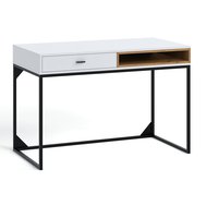 Stylový psací stůl Olier - bílá / dub artisan / černá