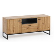 Televizní stolek Olier - dub artisan / černá