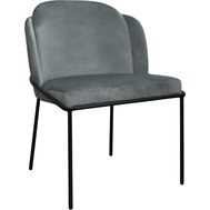 Kovová jídelní židle Polly new - tmavě šedý samet