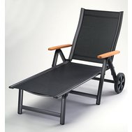 Polohovací lehátko Ass comfort - antracit / černá Polohovací lehátko Ass comfort - antracit / černá