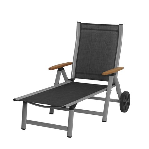 Polohovací lehátko Ass comfort - stříbrné/černé