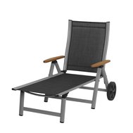 Polohovací lehátko Ass comfort - stříbná / černá Polohovací lehátko Ass comfort - stříbná / černá