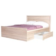 Dvoulůžková postel s úložným prostorem Finezja F10 - dub sonoma