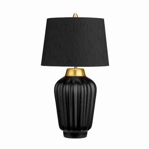 Elegantní stolní lampa Bexley - černá / mosaz 01