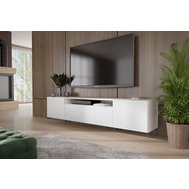 Závěsný TV stolek s frézováním Cleo 200 cm - bílá