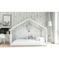 Masivní domečková postel Riki 80 x 160 - bílá