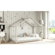 Dětská domečková postel Riki 90 x 180 - světle šedá