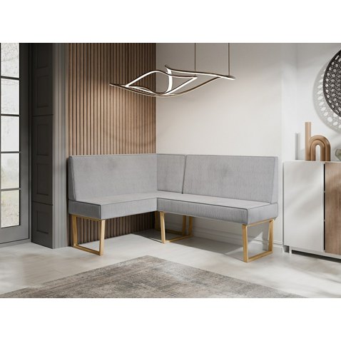 Rohová jídelní lavice Milano – tkanina Ontario 16 - šedá 01