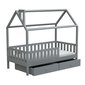 Domečková postel Alfie PLUS 4 se snímatelnou zábranou - 90 x 200 cm - šedá 02