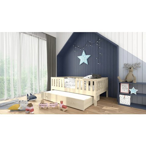 Dětská postel Lilly 5 s přistýlkou - 90 x 190 cm - přírodní borovice 01