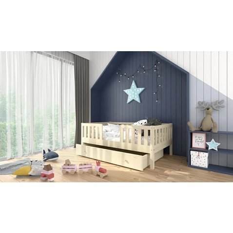 Dětská postel Lilly 3 s úložným prostorem - přírodní borovice 01