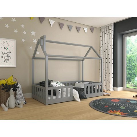 Domečková postel Alfie 1 - 90 x 200 - šedá