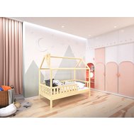 Dětská postel Alfie PLUS 2 se snímatelnou zábranou - 80 x 160 - přírodní borovice