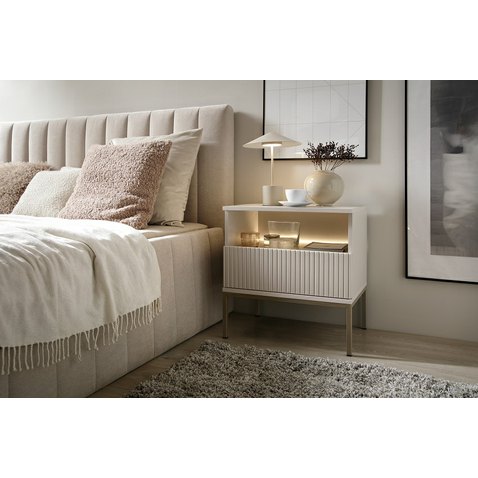 Moderní noční stolek s osvětlením Sento - kašmír 05