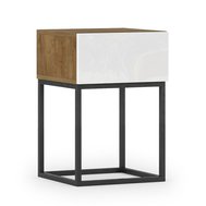 Noční stolek Avorio - dub artisan / bílý lesk