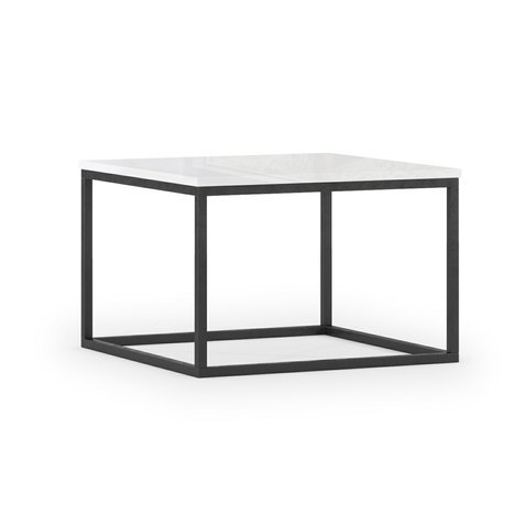 Konferenční stolek Avorio - bílý lesk / černá 01