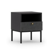 Moderní noční stolek Lanzzi - černá / zlatá
