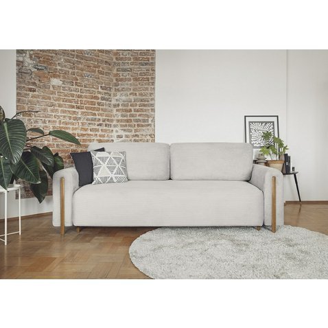 Rozkládací sofa Arcadova - krémová / dub 01