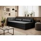 Rozkládací sofa Fulgeo s úložným prostorem - černá / středně šedá 03 - levé provedení