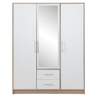 Praktická šatní skříň se zrcadlem Smart 2 - dub sonoma / bílý lux