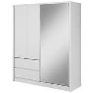 Moderní šatní skříň Sára - 184 cm - bílá