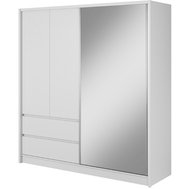 Moderní šatní skříň Sára - 204 cm - bílá