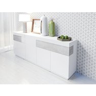 Designová komoda Silke 1 - bílá / bílý lesk / beton colorado